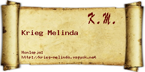 Krieg Melinda névjegykártya